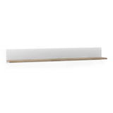 Chelsea Living Wall Shelf in white with an Truffle Oak Trim
