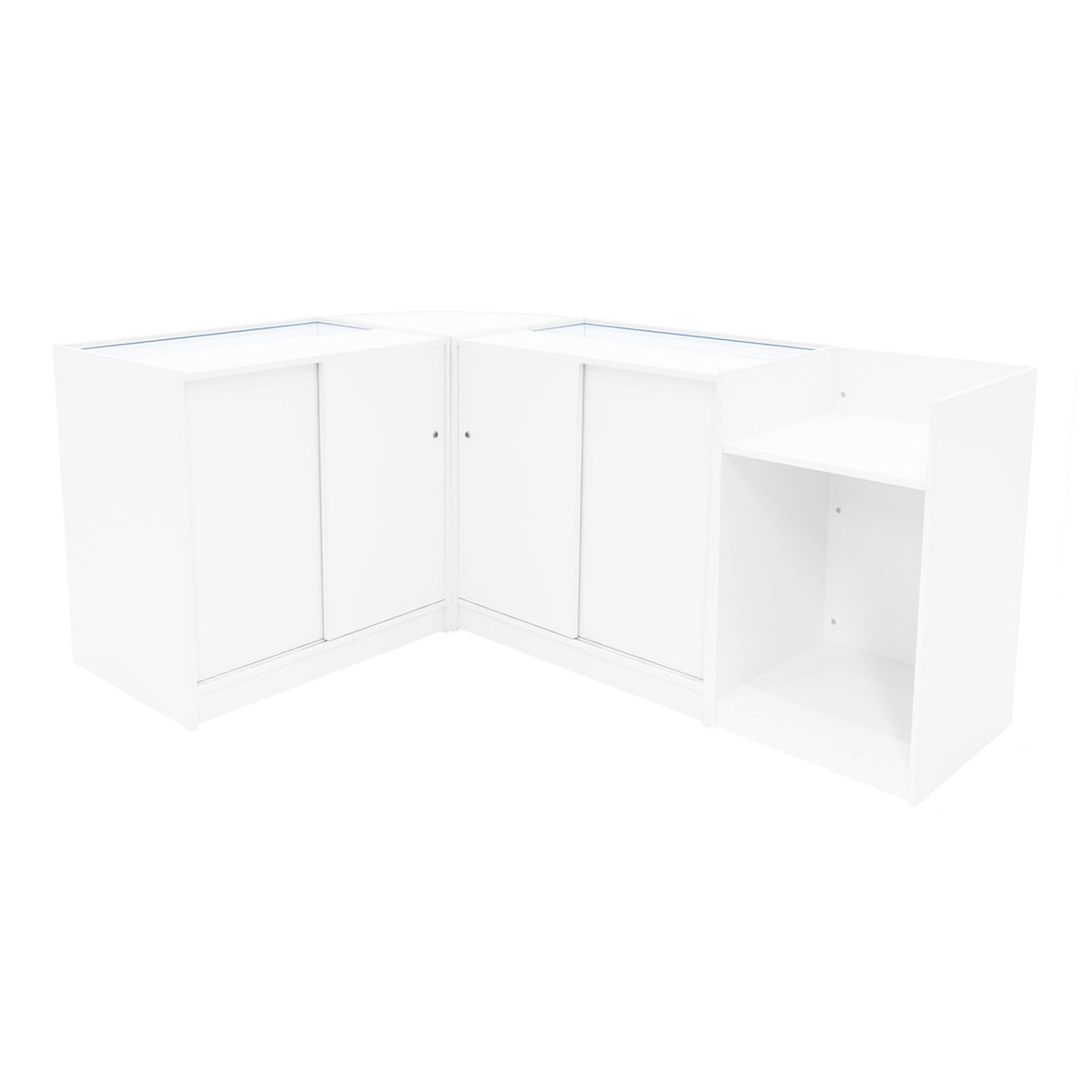 Luna LED Shop Counter Set CM60, TB60 & 2 x B900 - White