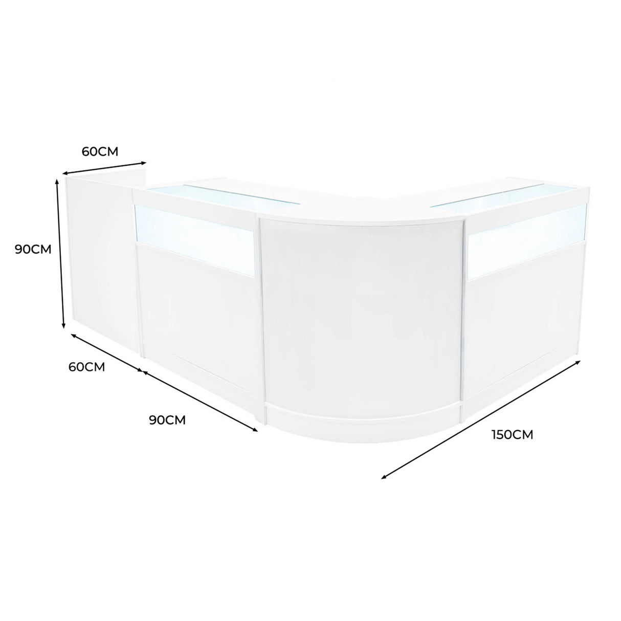 Luna LED Shop Counter Set CM60, TB60 & 2 x B900 - White