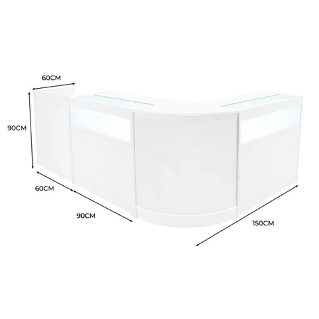 Luna LED Shop Counter Set CM60, TB60 & 2 x B900 - White