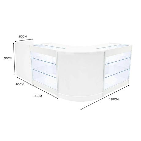 Aries LED Shop Counter Set CM60, TB60 & 2 x K900 - White