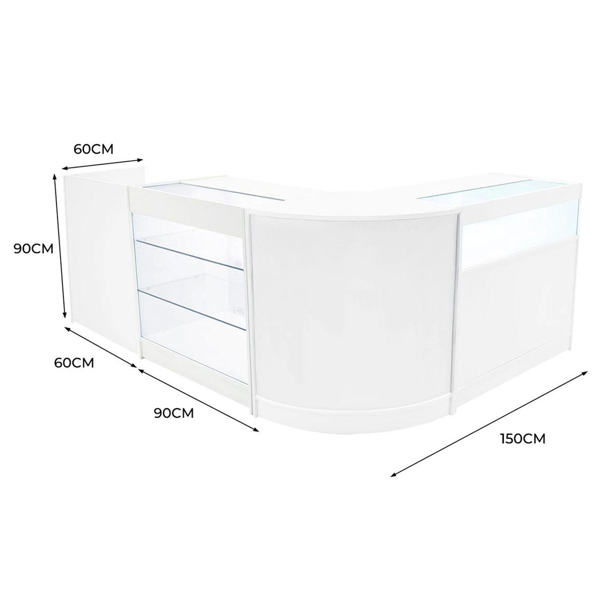 Polaris LED Shop Counter Set K900, B900, TB60 & CM60 - White