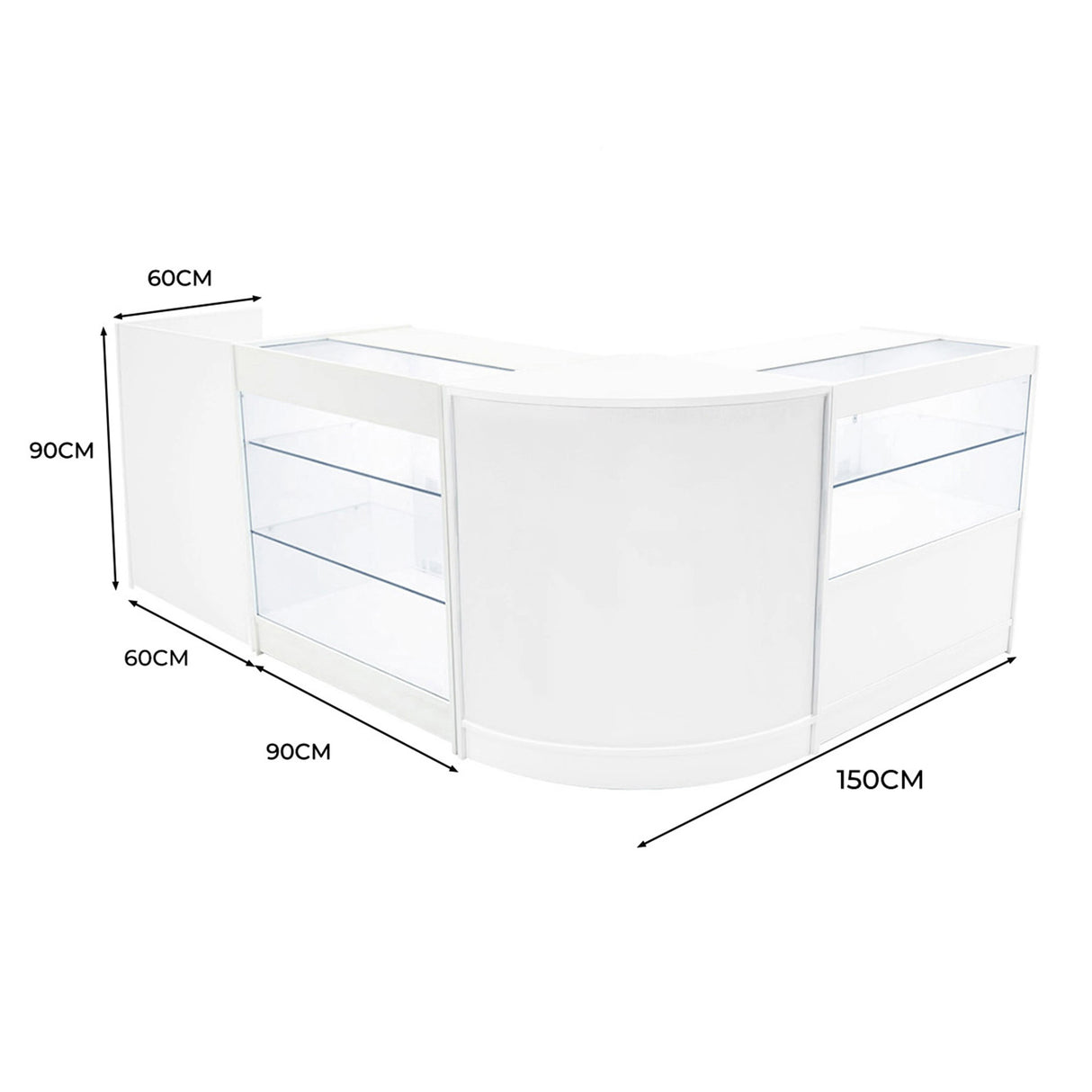 Vega LED Shop Counter Set K900, C900, TB60 & CM60 - White