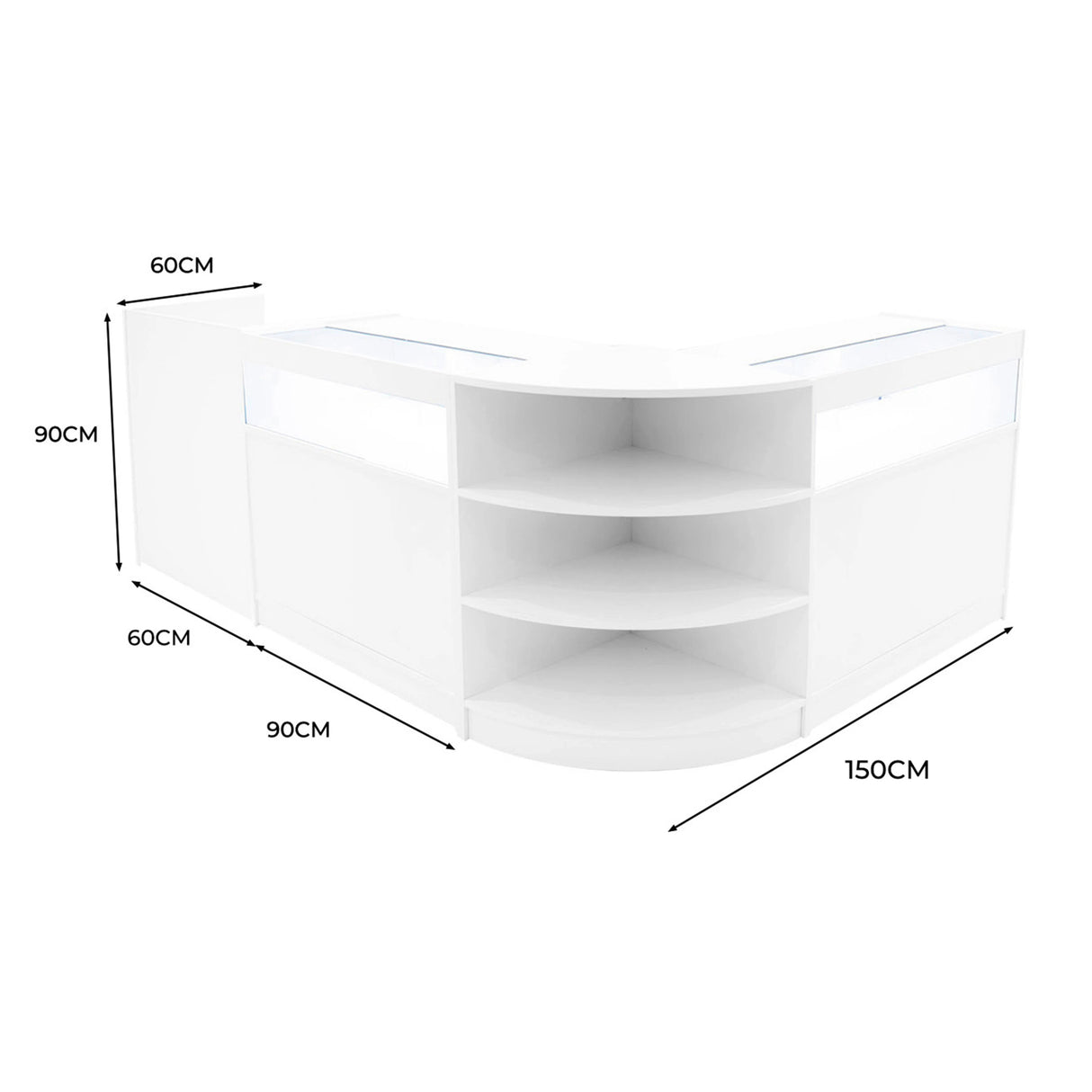 Sagittarius LED Shop Counter Set LM60, TB60 & 2 x B900 - White