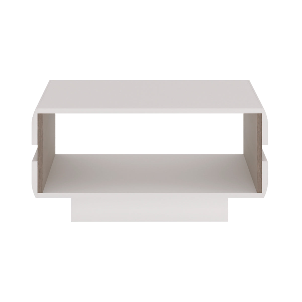 Chelsea Living Small Designer Coffee Table in white with an Truffle Oak Trim