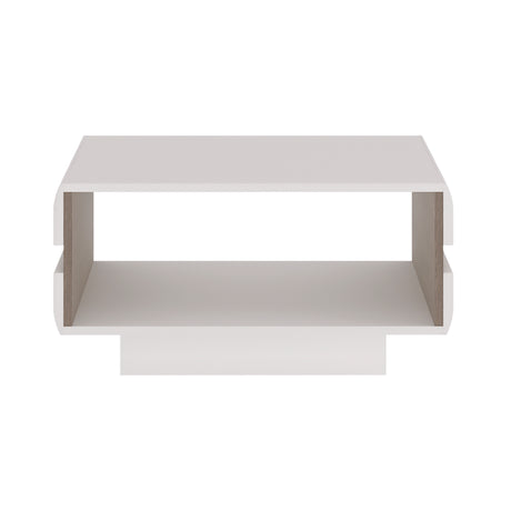 Chelsea Living Small Designer Coffee Table in white with an Truffle Oak Trim