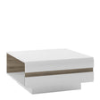 Chelsea Living Small Designer Coffee Table in White and Truffle Oak
