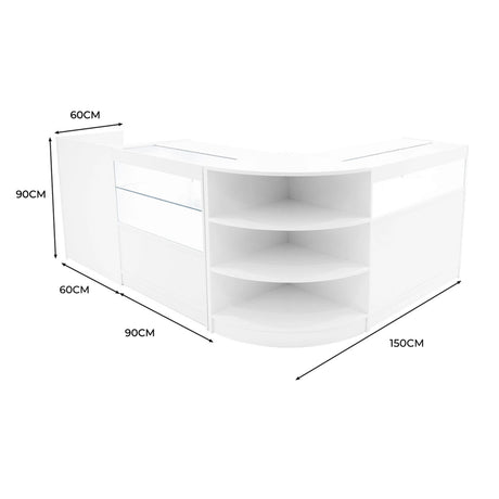 Europa LED Shop Counter Set B900, C900, TB60 & LM60 - White