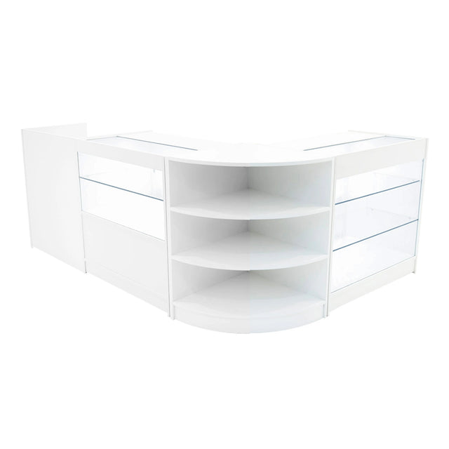 White Shop Counter Set Theia LED K900 C900 LM60 TB60 Lockable Retail Display