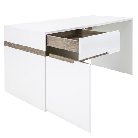 Chelsea Bedroom Desk/Dressing table in white with an Truffle Oak Trim