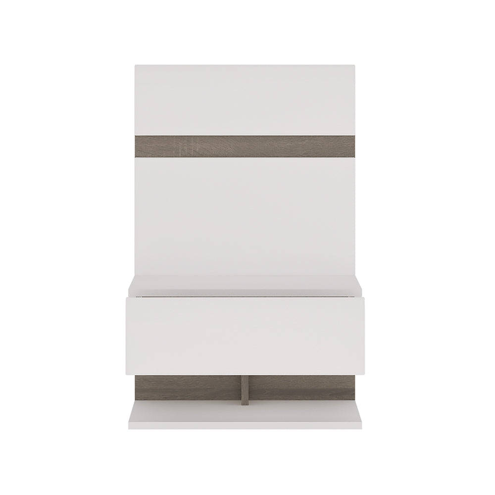 Chelsea Bedside Extension in White with Truffle Oak Trim