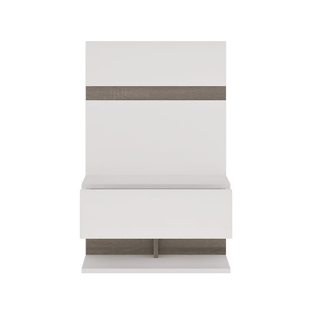 Chelsea Bedside Extension in White with Truffle Oak Trim