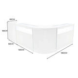 Luna LED Shop Counter Set CM60, TB60 & 2 x B1200 - White