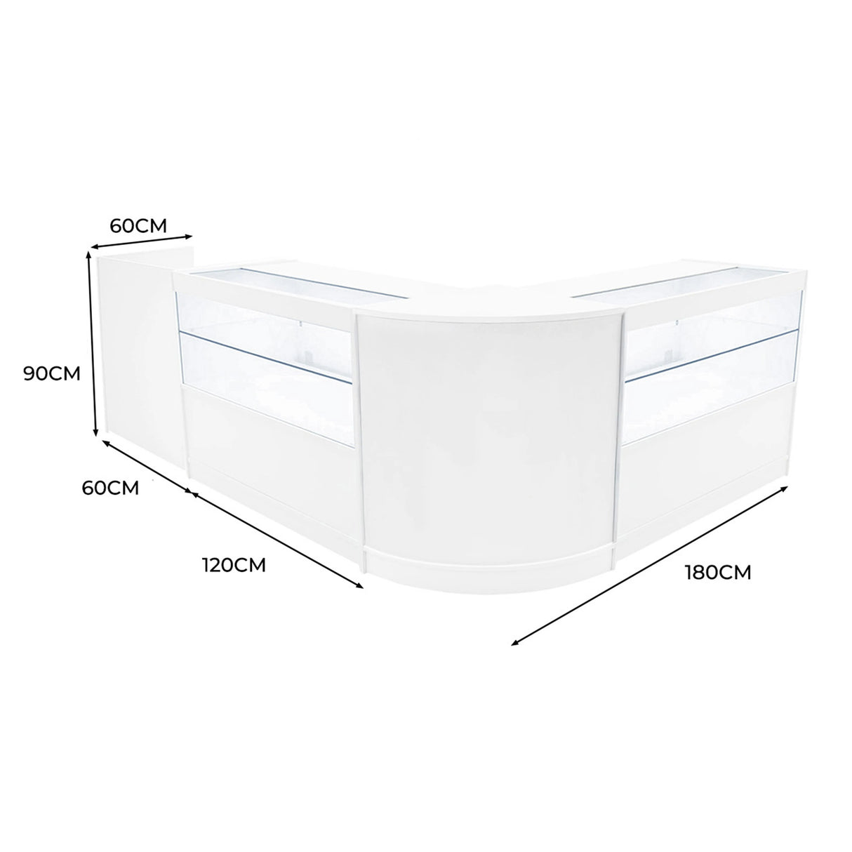 Phoenix LED Shop Counter Set CM60, TB60 & 2 x C1200 - White