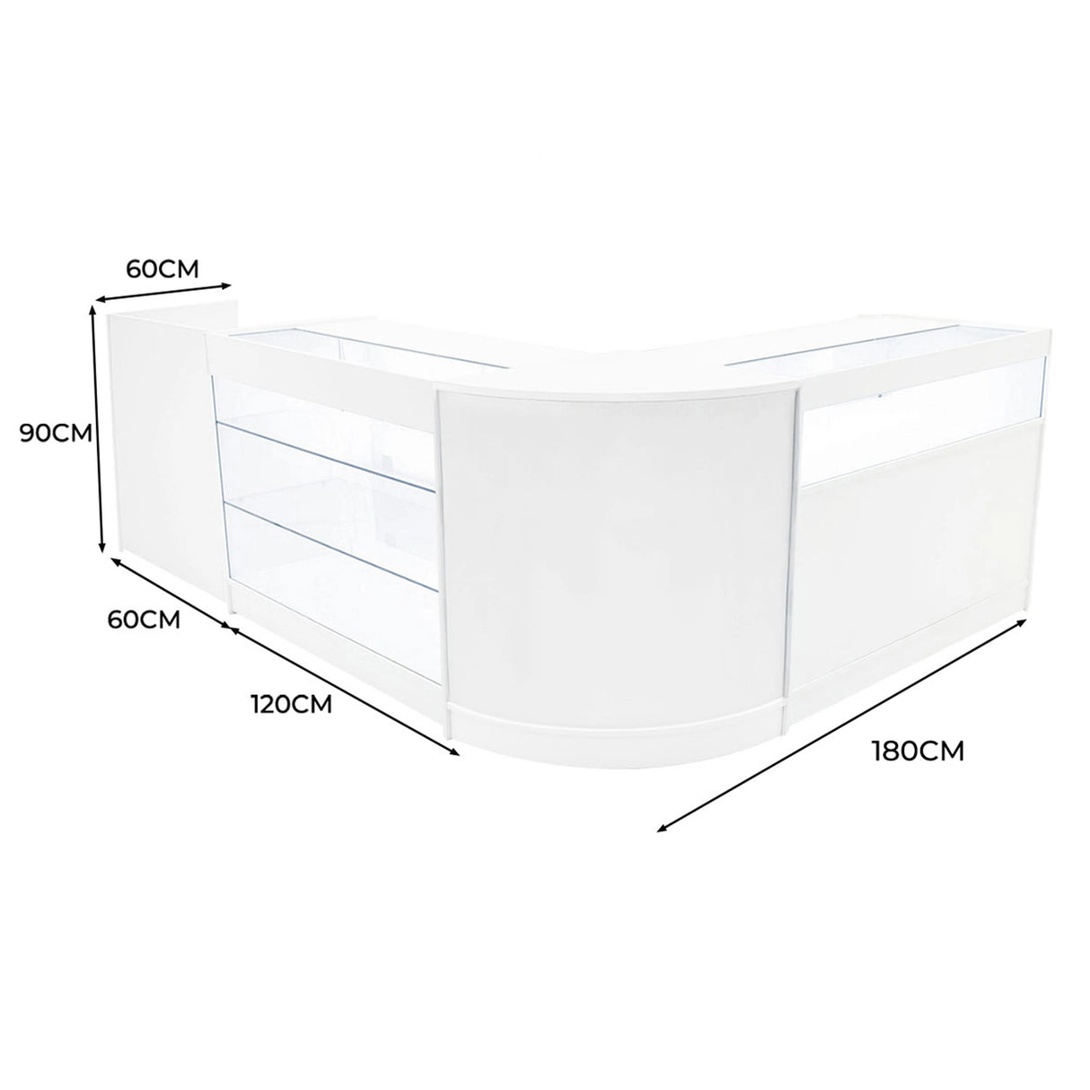 Polaris LED Shop Counter Set K1200, B1200, TB60 & CM60 - White