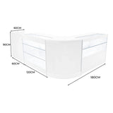 Vega LED Shop Counter Set K1200, C1200, TB60 & CM60 - White