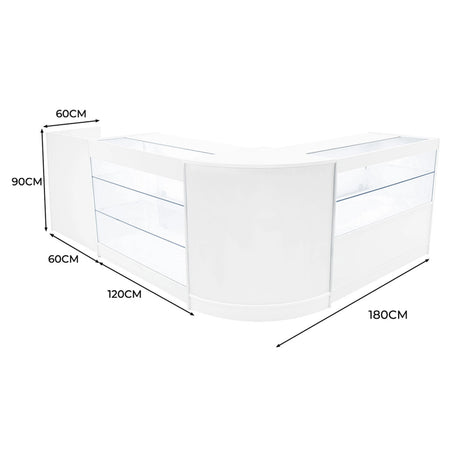 Vega LED Shop Counter Set K1200, C1200, TB60 & CM60 - White