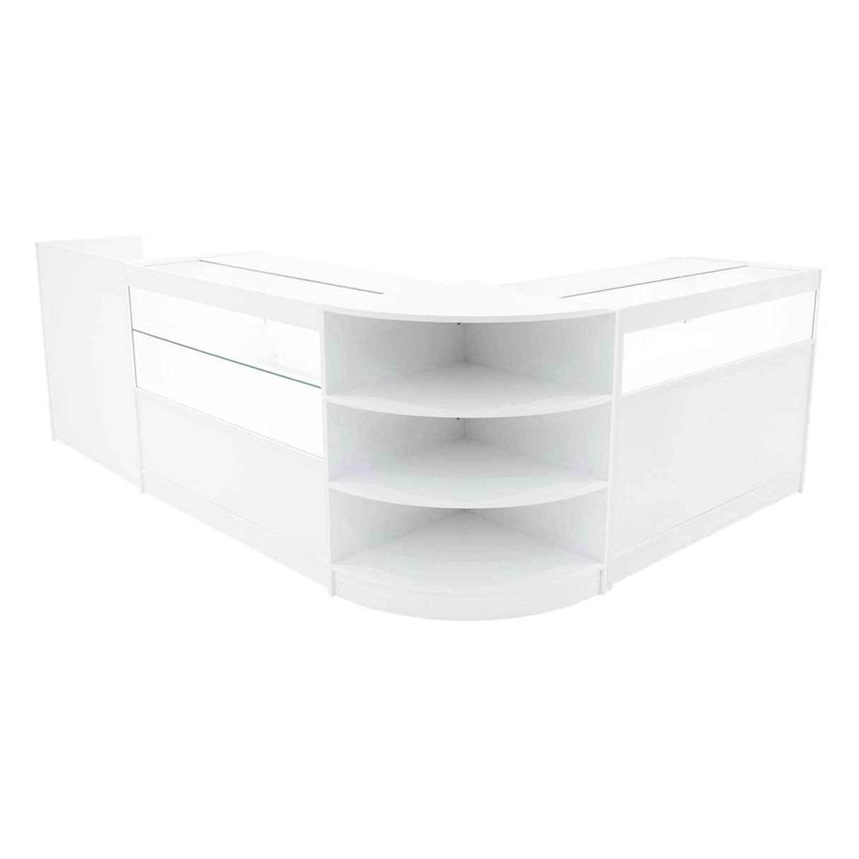 Europa LED Shop Counter Set B1200, C1200, TB60 & LM60 - White