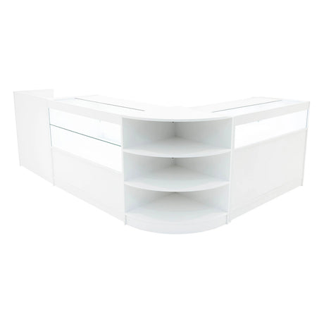 Europa LED Shop Counter Set B1200, C1200, TB60 & LM60 - White