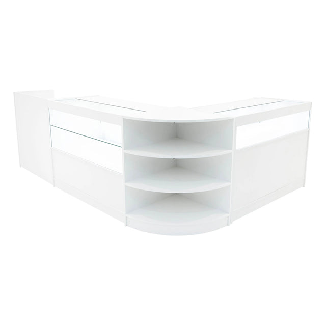 Europa LED Shop Counter Set B1200, C1200, TB60 & LM60 - White