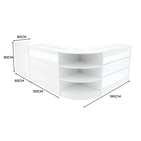 Hyperion LED Shop Counter Set K1200, B1200, TB60 & LM60 - White