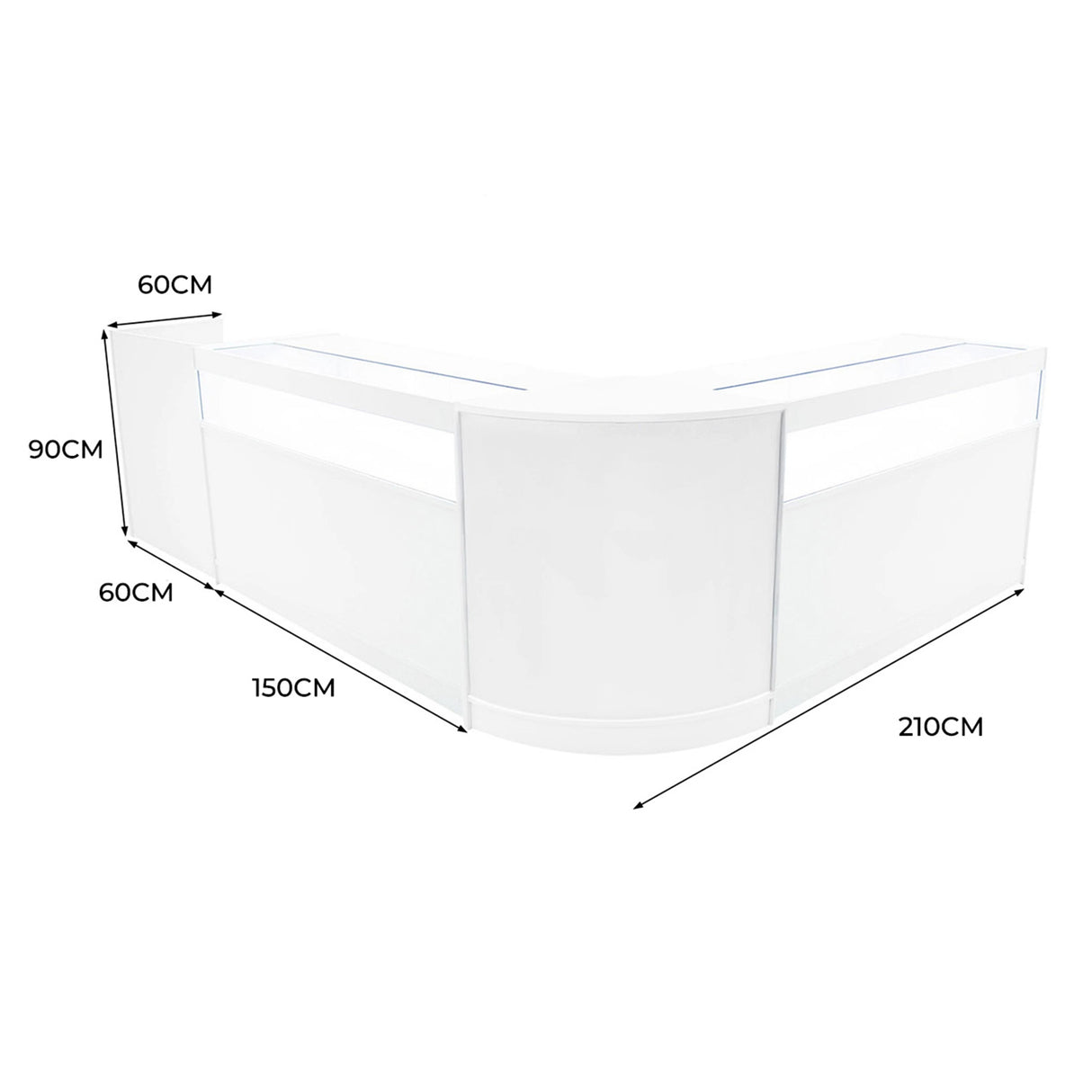 Luna LED Shop Counter Set CM60, TB60 & 2 x B1500 - White