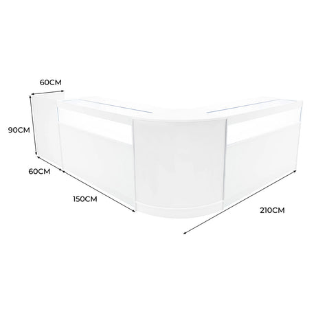 Luna LED Shop Counter Set CM60, TB60 & 2 x B1500 - White