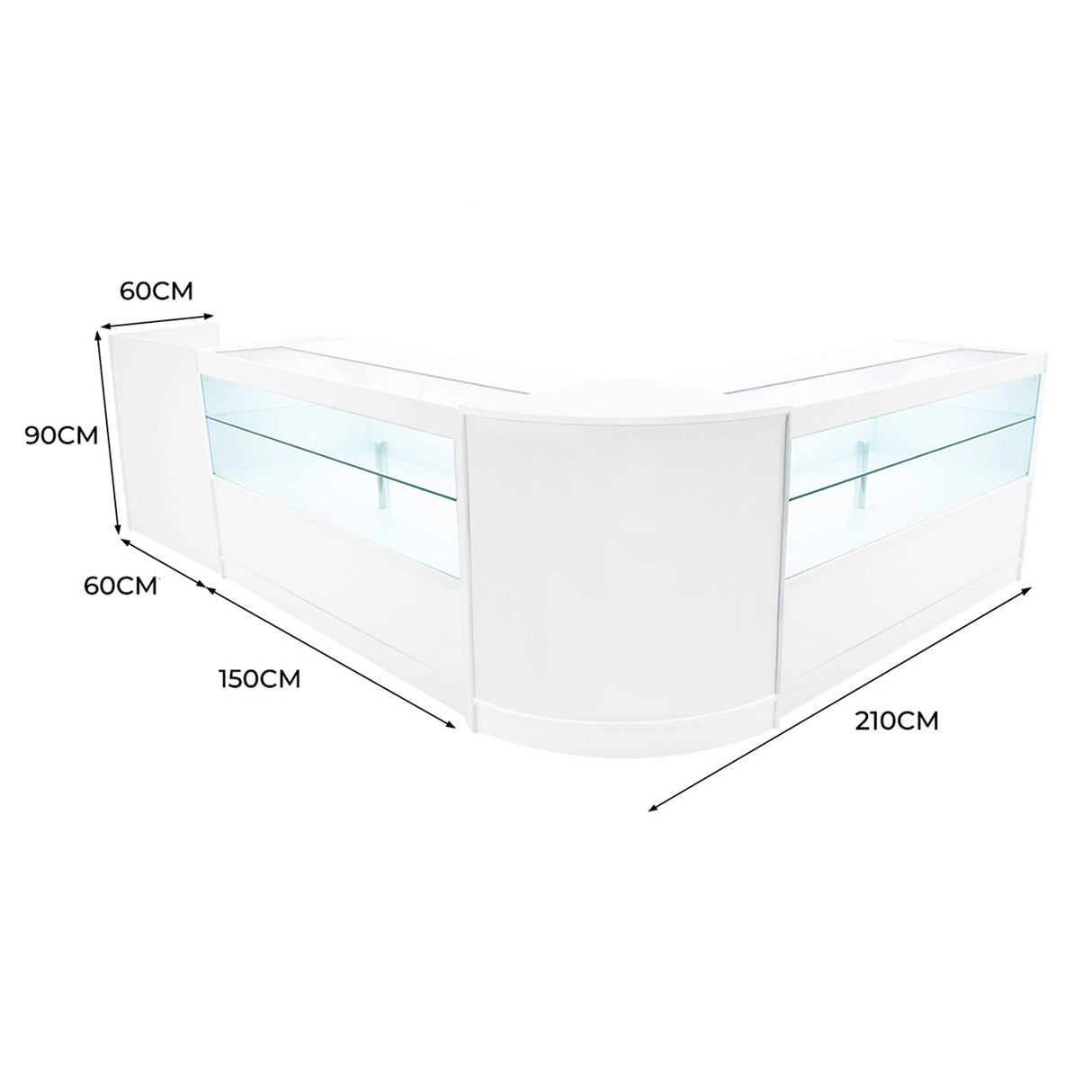 Phoenix LED Shop Counter Set CM60, TB60 & 2 x C1500 - White