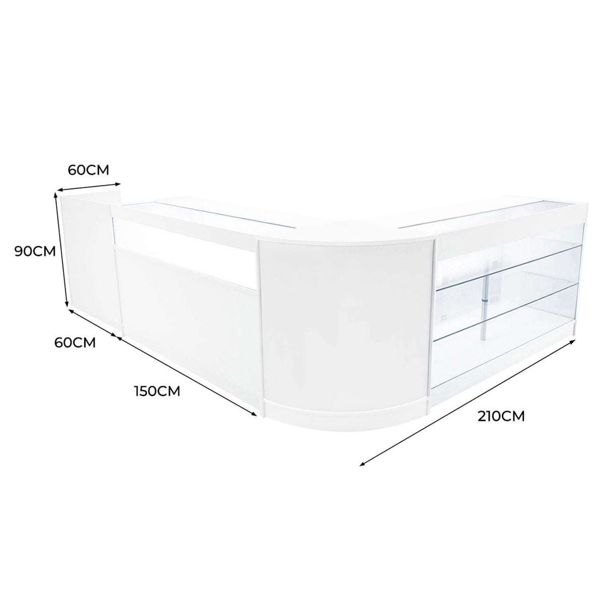 Polaris LED Shop Counter Set K1500, B1500, TB60 & CM60 - White