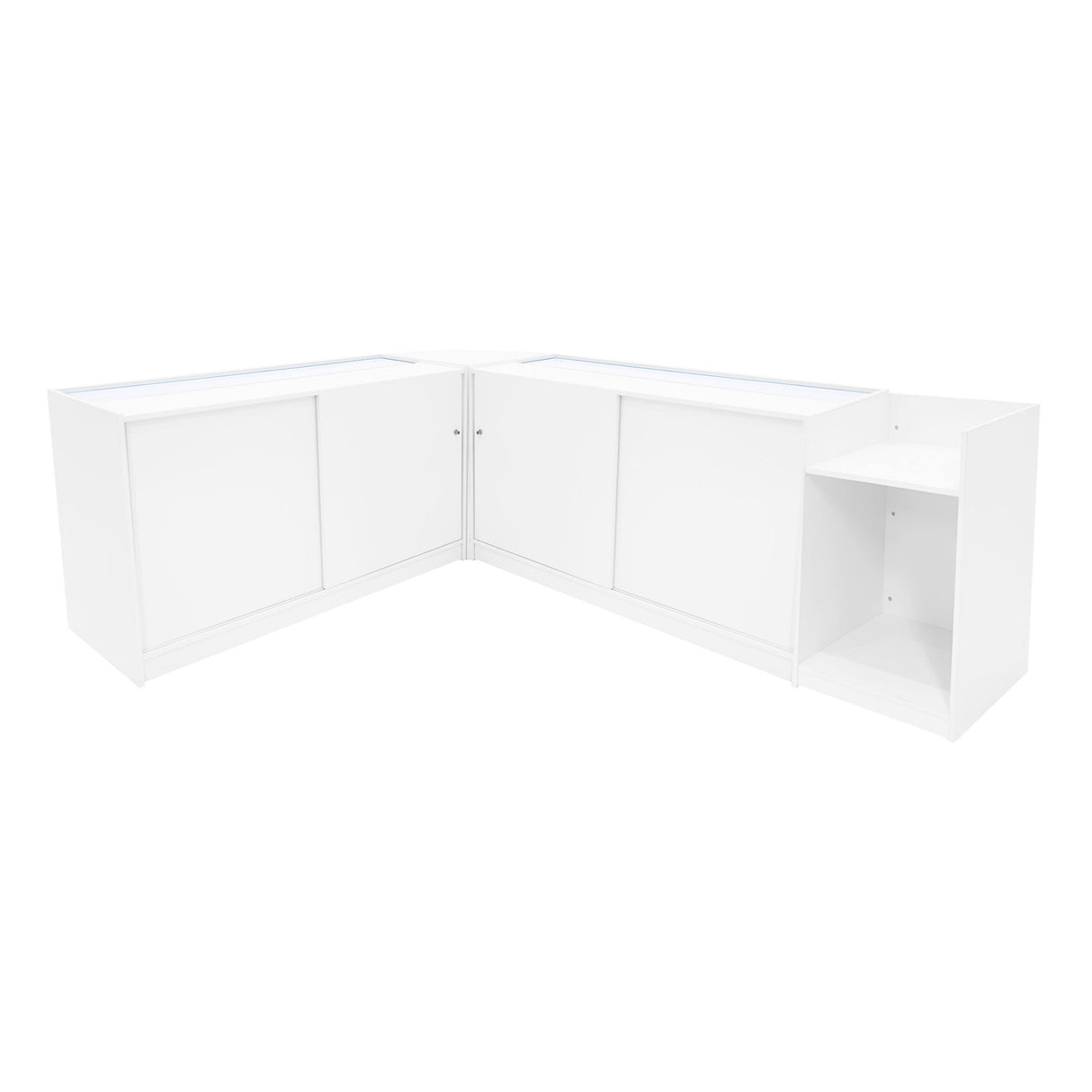 Europa LED Shop Counter Set B1500, C1500, TB60 & LM60 - White