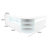 Europa LED Shop Counter Set B1500, C1500, TB60 & LM60 - White