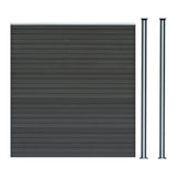 Composite Fence Panel & LED Posts 6ft x 6ft - Grey
