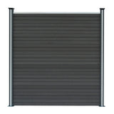 Composite Fence Panels, Angled Piece & LED Posts 6ft x 20ft - Grey