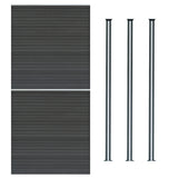 Composite Fence Panels & LED Posts 6ft x 11.5ft - Grey