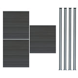 Composite Fence Panels & LED Posts 6ft x 17ft - Grey
