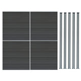 Composite Fence Panels & LED Posts 6ft x 23ft  - Grey