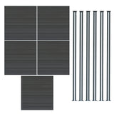 Composite Fence Panels & LED Posts 6ft x 29ft - Grey