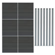 Composite Fence Panels & LED Posts 6ft x 34ft - Grey