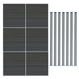 Composite Fence Panels & LED Posts 6ft x 34ft - Grey