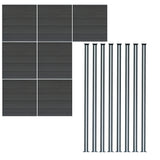 Composite Fence Panels & LED Posts 6ft x 40ft - Grey