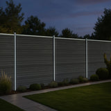 Composite Fence Panels & LED Posts 6ft x 40ft - Grey