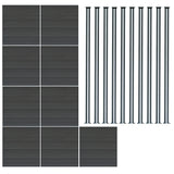 Composite Fence Panels & LED Posts 6ft x 51ft - Grey