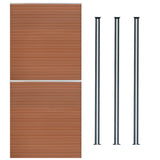 Composite Fence Panels & LED Posts 6ft x 11.5ft - Brown