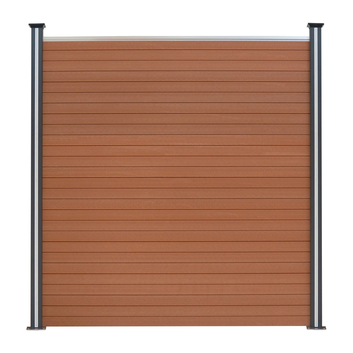 Composite Fence Panels & LED Posts 6ft x 17ft - Brown