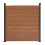 Composite Fence Panels & LED Posts 6ft x 17ft - Brown