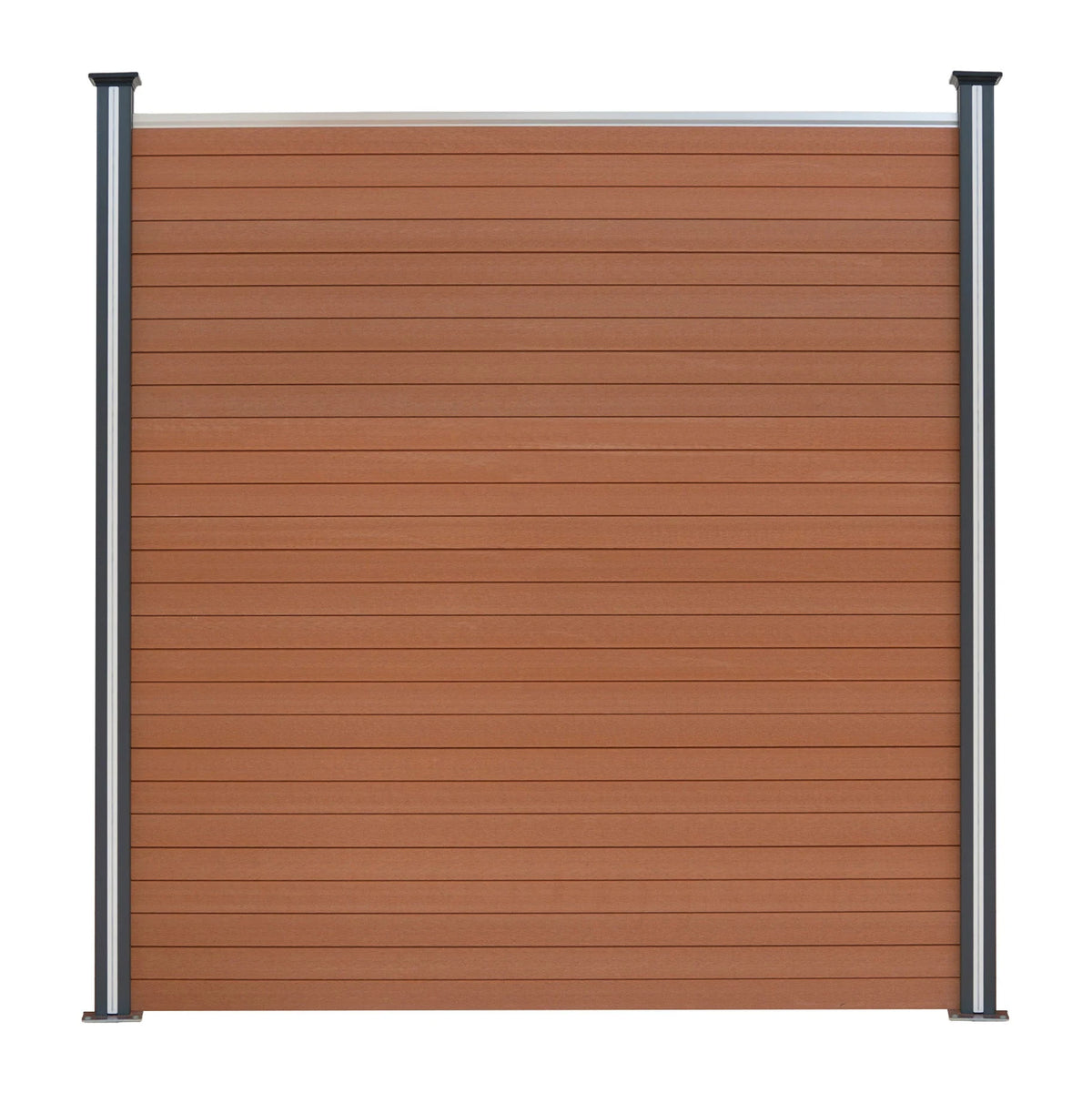 Composite Fence Panels & LED Posts 6ft x 23ft - Brown