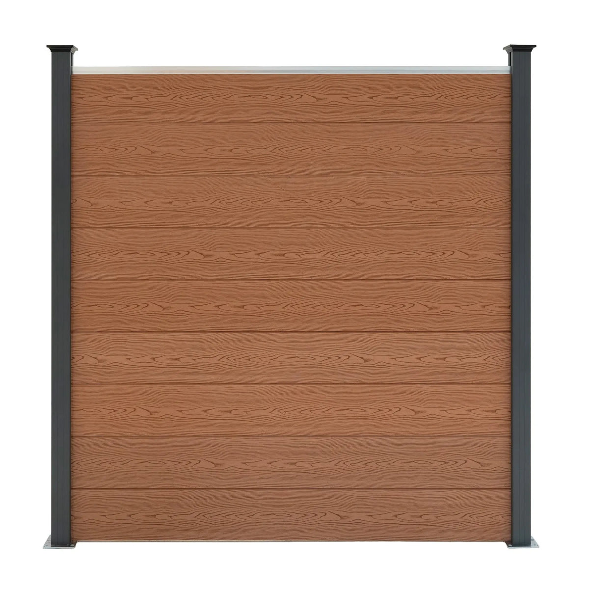 Composite Fence Panels & LED Posts 6ft x 23ft - Brown