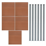 Composite Fence Panels & LED Posts 6ft x 29ft - Brown