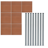 Composite Fence Panels & LED Posts 6ft x 40ft - Brown