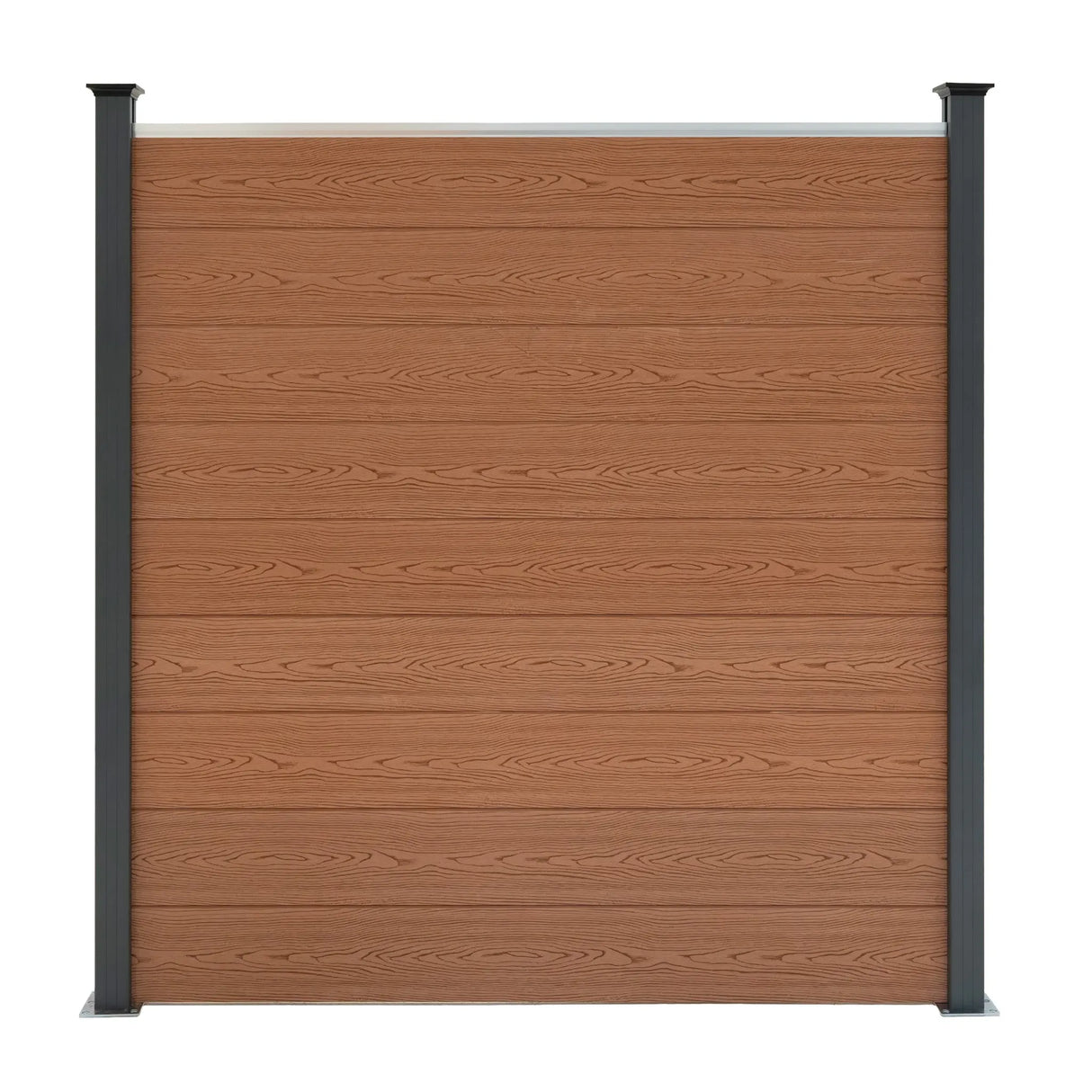 Composite Fence Panels & LED Posts 6ft x 40ft - Brown